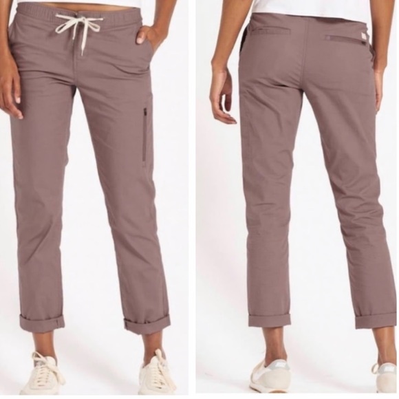 Vuori Pants - Vuori Women's hiking drawstring pull on organic cotton Pants - Mauve size large